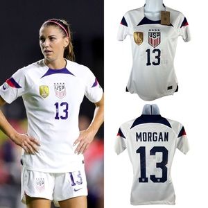 🌟 New 2022/23 USA USWNT Women's HOME Soccer Jersey MORGAN #13 🇺🇸